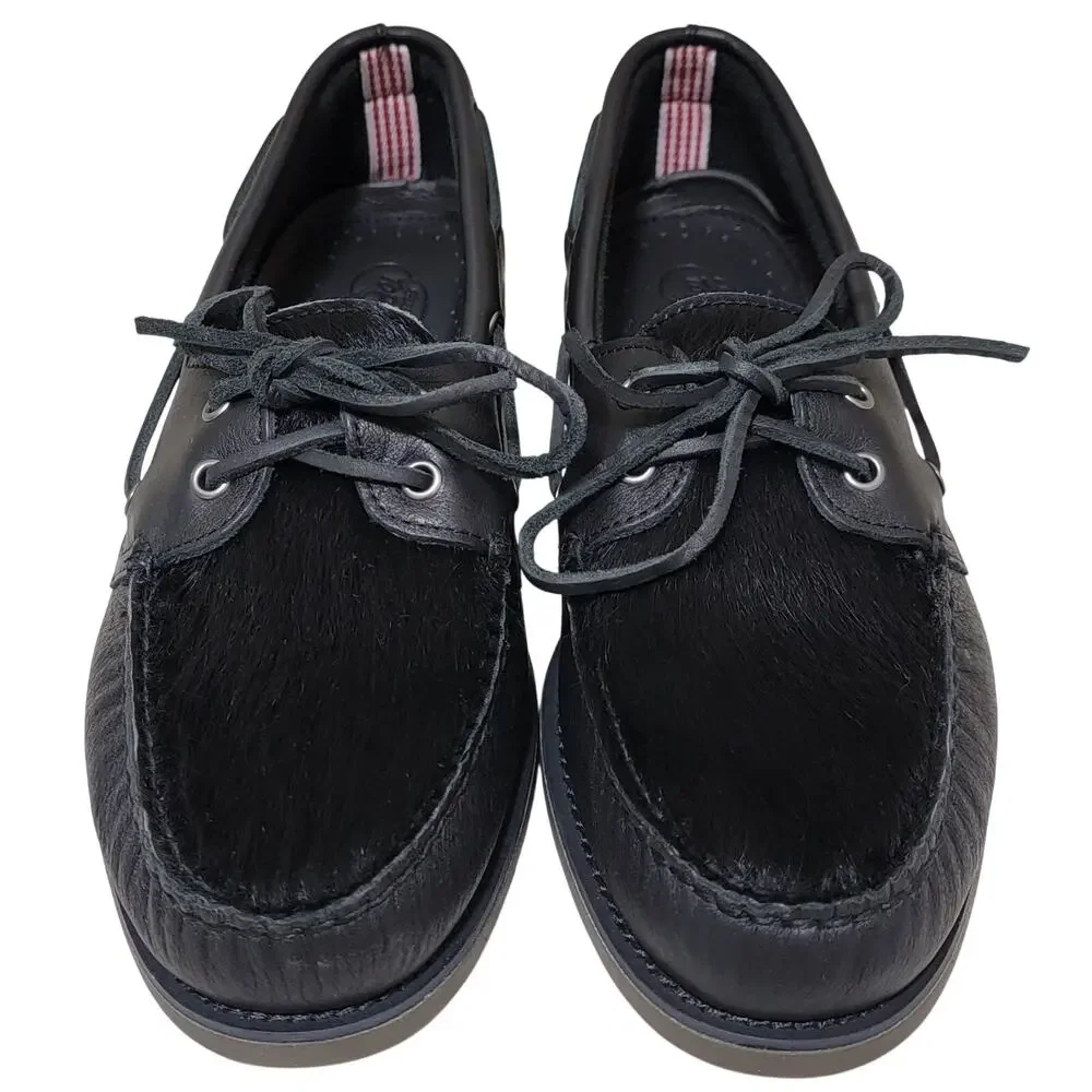 Sperry Men Cloud Authentic Original Lux Boat Shoes Size US 10.5M Black Leather